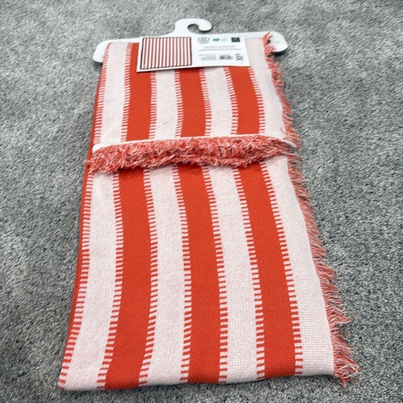 Mainstays Striped orange and White Knit Throw - Picture 5 of 8